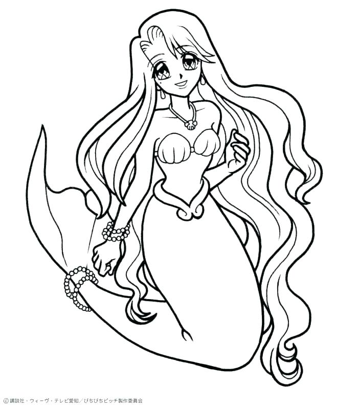 700x800 Mermaid Coloring Pages Online Princess Coloring Pages Medium Size