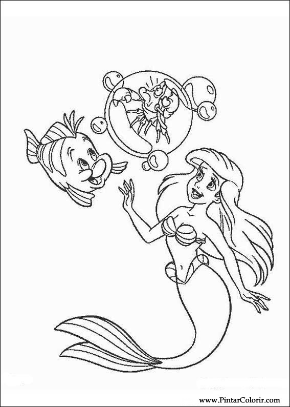 567x794 Drawings To Paint Amp Colour The Little Mermaid