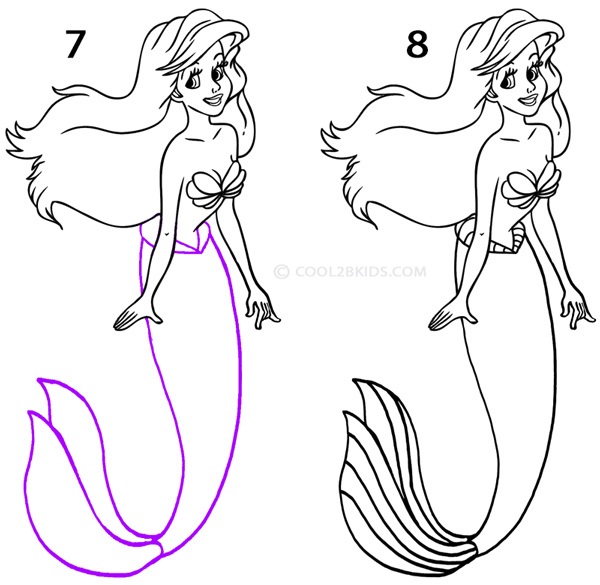 600x585 How To Draw A Mermaid (Step By Step Pictures) Cool2bkids