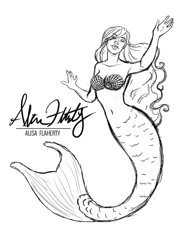 667x867 Mermaid Sketch