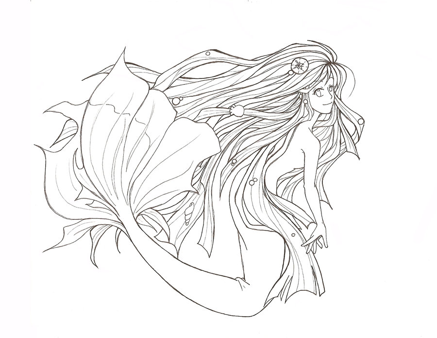 900x695 Mermaid Drawing Tattoo