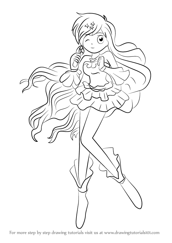 596x843 Learn How To Draw Hanon Hosho From Mermaid Melody (Mermaid Melody