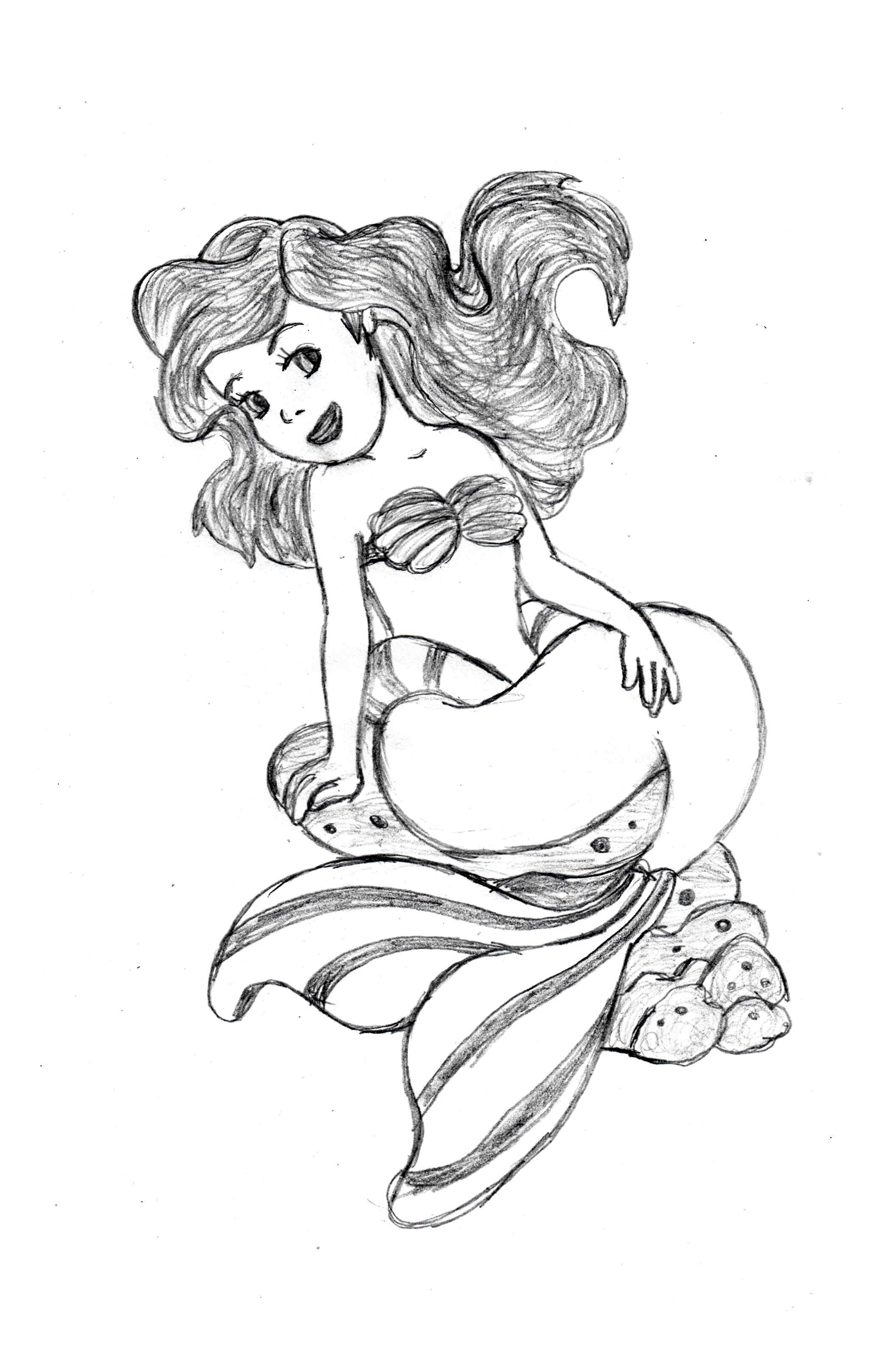 1929x2986 Ariel The Little Mermaid Step By Step Illustration Via Our Mobile