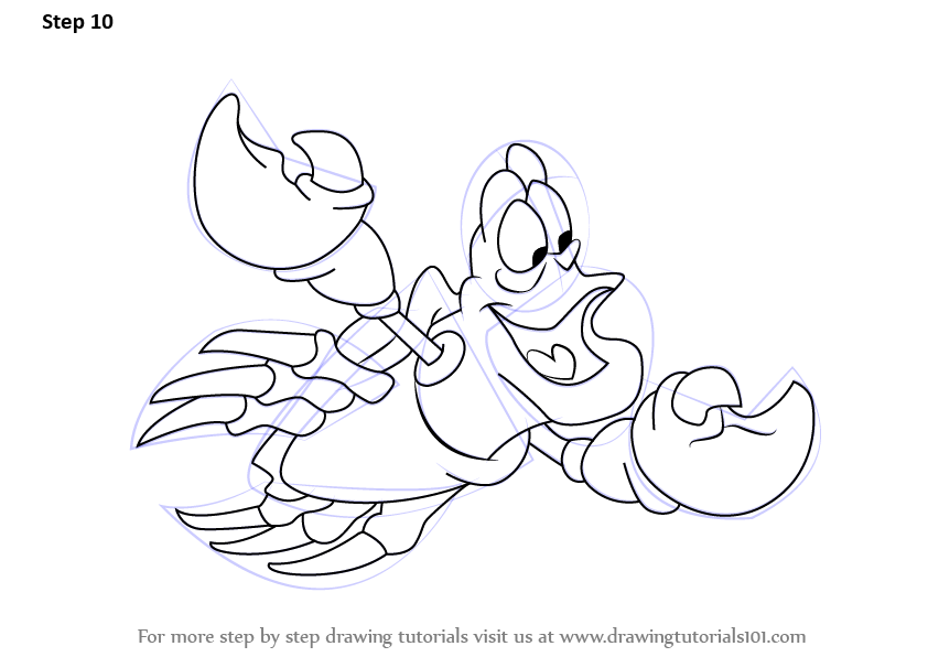 842x596 Learn How To Draw Sebastian From The Little Mermaid (The Little