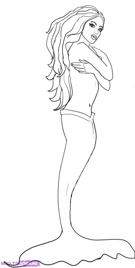 517x1024 Easy Mermaid Drawing