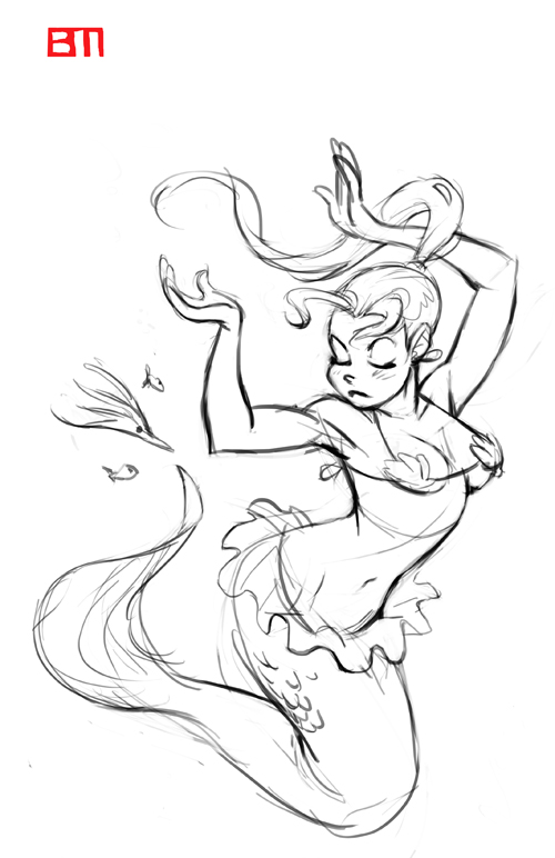 500x772 Mermaid Girl By Bigmac996