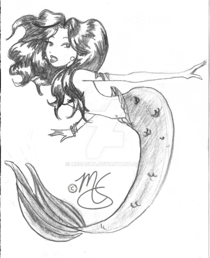 807x990 Mermaid Sketch By Megasha
