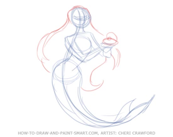 550x437 How To Draw Mermaids