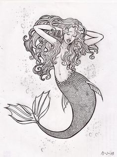 Mermaid Hair Drawing at GetDrawings | Free download