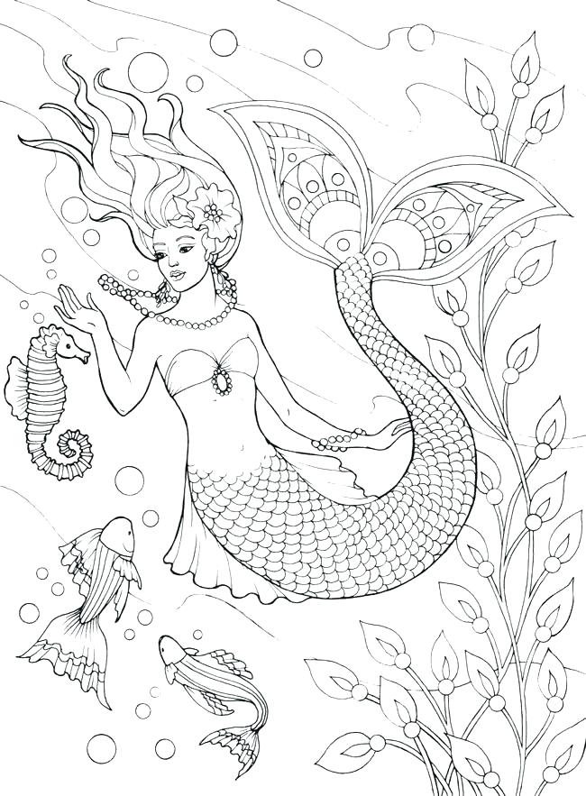 650x883 Unique Coloring Page Mermaid Print Pages The Little And Line