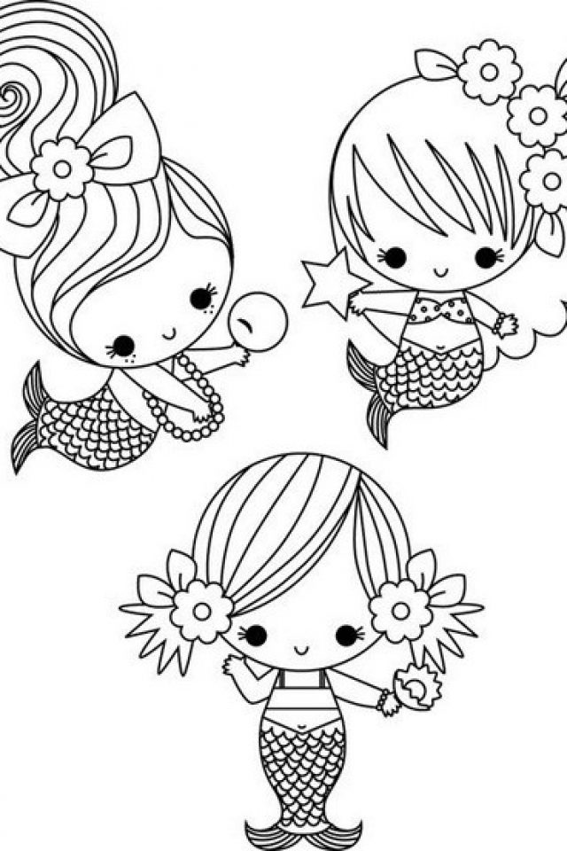 640x960 Perfect Cute Mermaid Coloring Pages 85 In Line Drawings With Cute