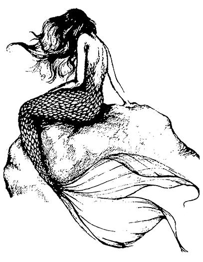 407x525 Mermaid On Rock