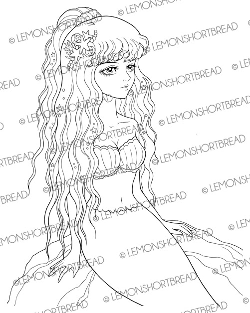 501x628 Pink Lemonade Stand By Lemonshortbread 2 Mermaid On Rocks Digi Stamps