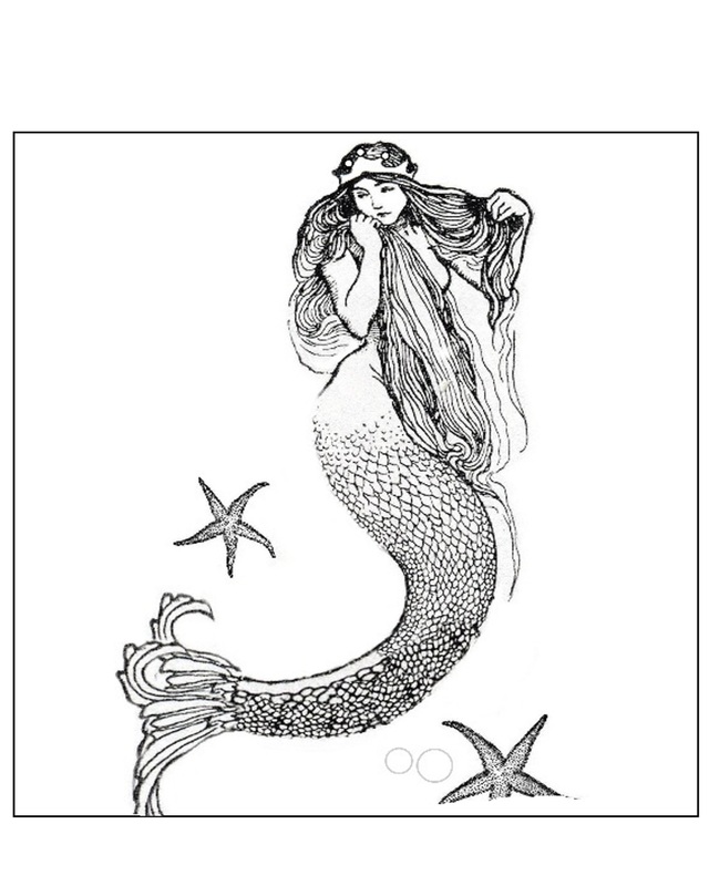 640x800 Vintage Mermaid Clipart Free