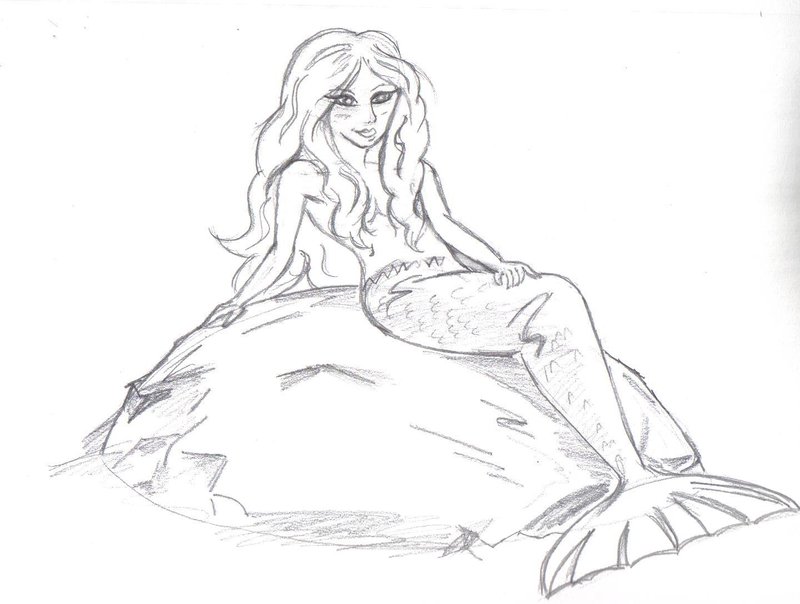 800x604 Mermaid Sketch By Doll Sizedholly