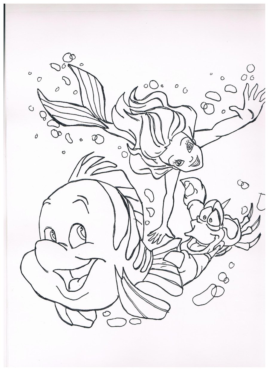 900x1238 Little Mermaid Outline By Rikkufang