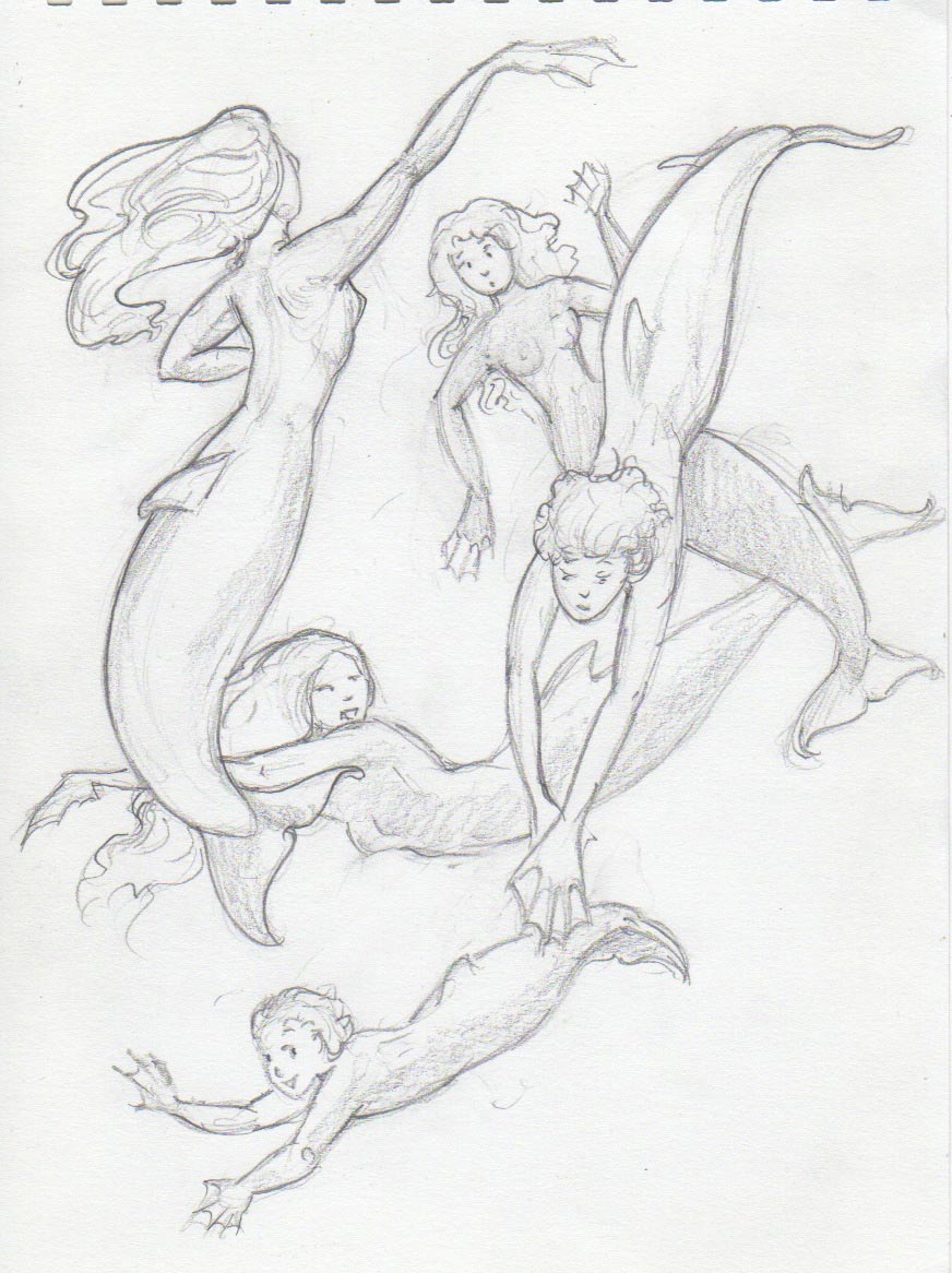 872x1166 Mermaid Character Studies Karen Gillmore Art