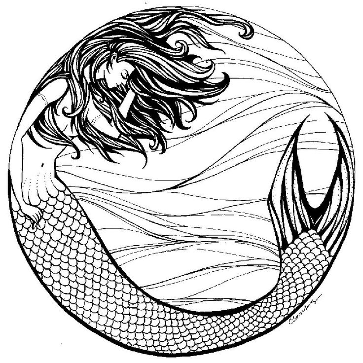 736x736 Collection Of Black And White Mermaid Tattoo Design