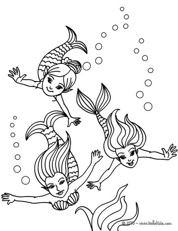 363x470 Mermaid Coloring Pages