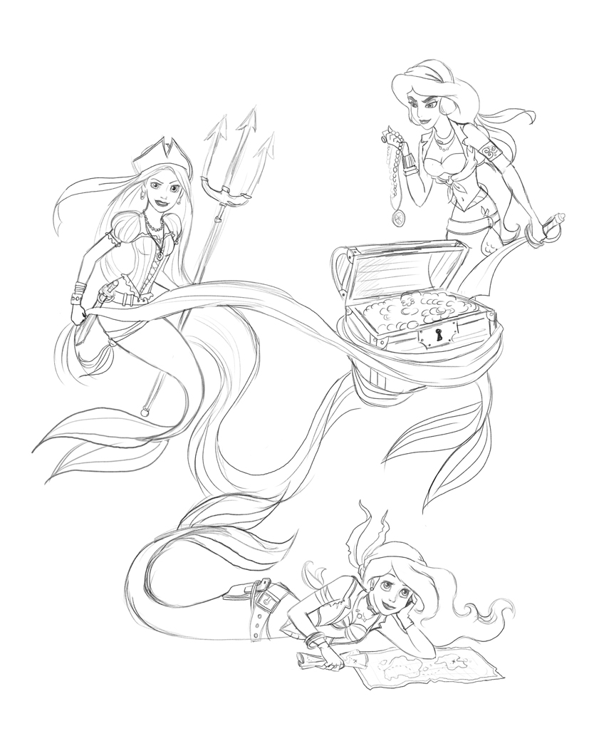 827x1033 Madmoiselleclau Art Blog Disney Pirate Mermaids