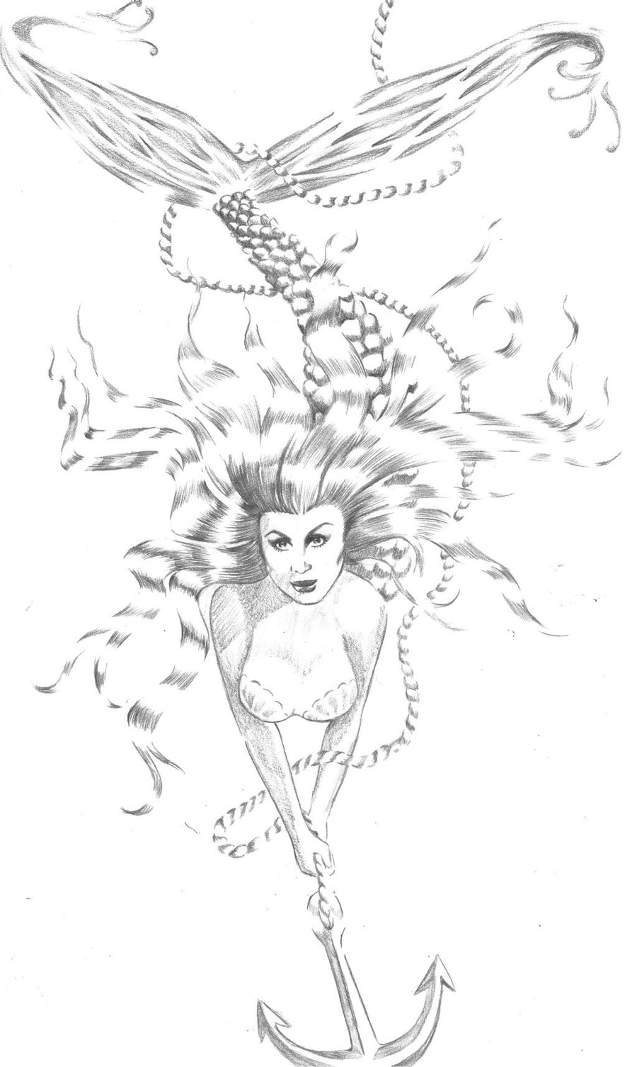 900x1506 Mermaid Tattoo Sketch By Christopher Knox