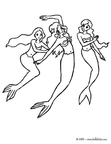 364x470 Group Of Mermaids Coloring Pages