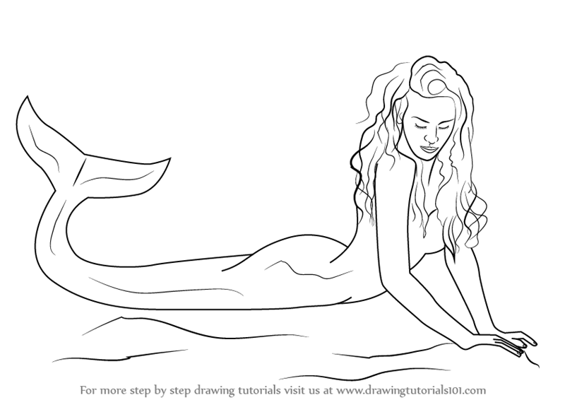 800x566 Learn How To Draw A Mermaid (Mermaids) Step By Step Drawing