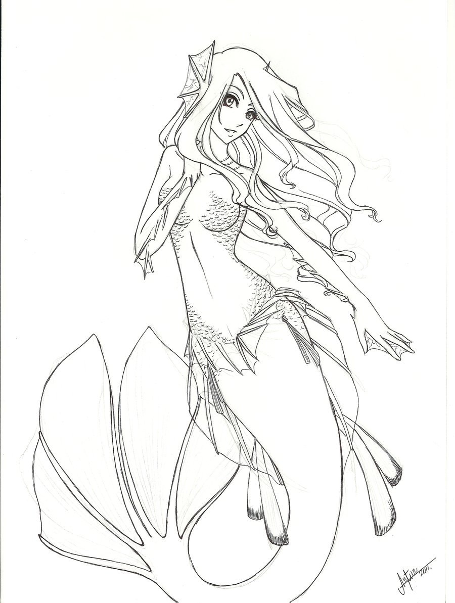 900x1193 Mermaids To Print And Color Manga Amp Anime Traditional Media