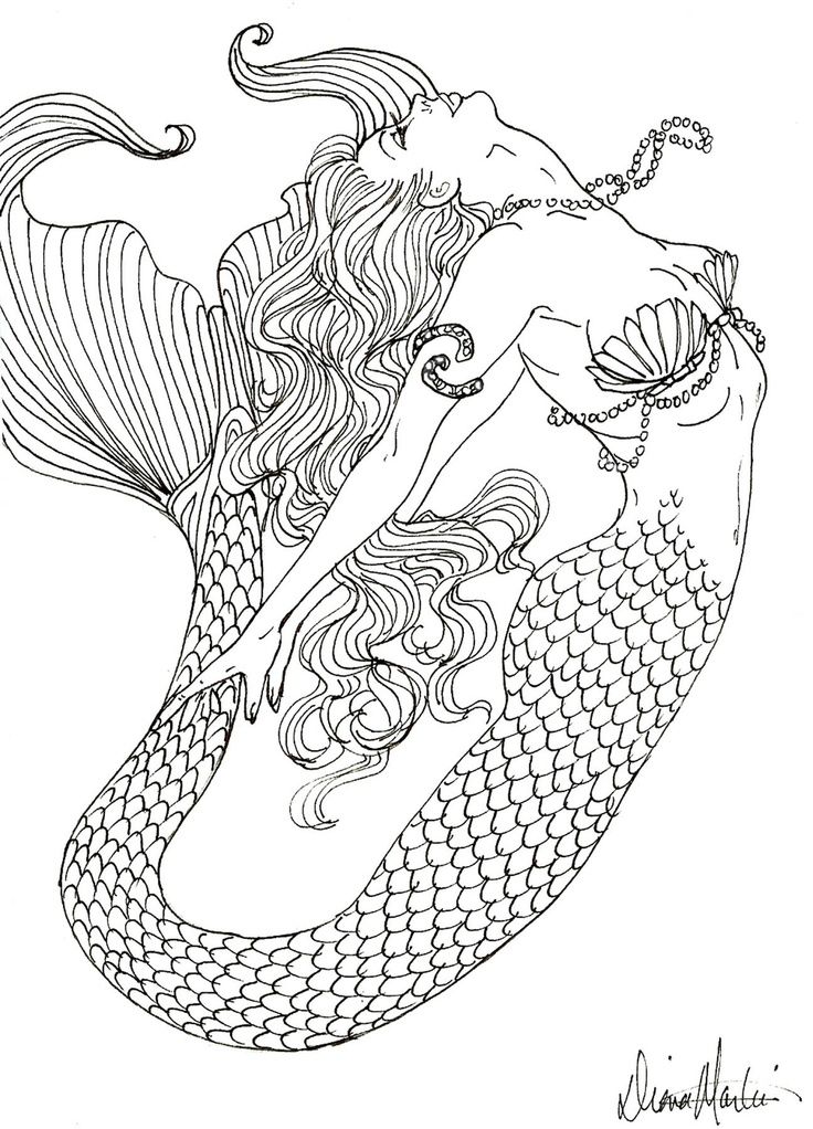 736x1022 Cute Mermaid Coloring Pages