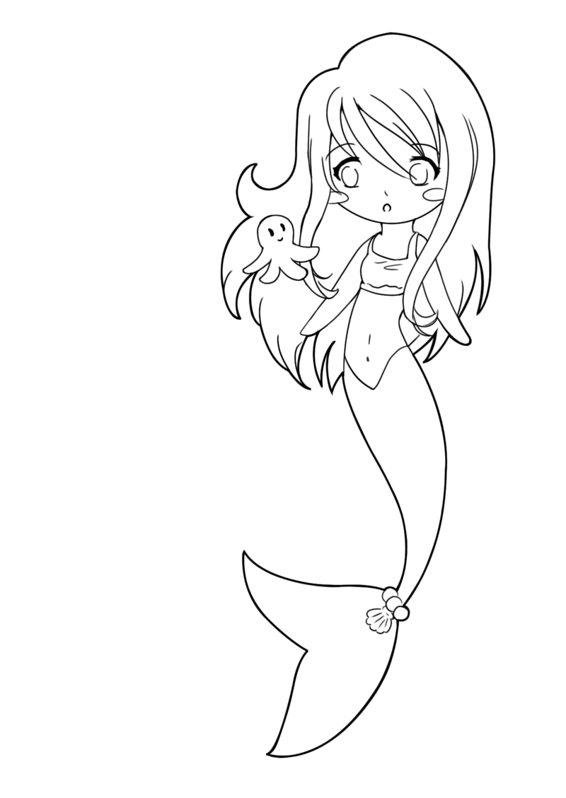 800x1128 Drawn Manga Mermaid
