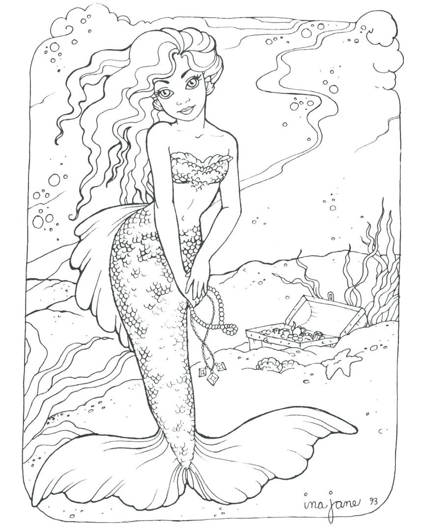 863x1079 Luxury Ideas Coloring Pages Draw Mermaids Real How To A Mermaid