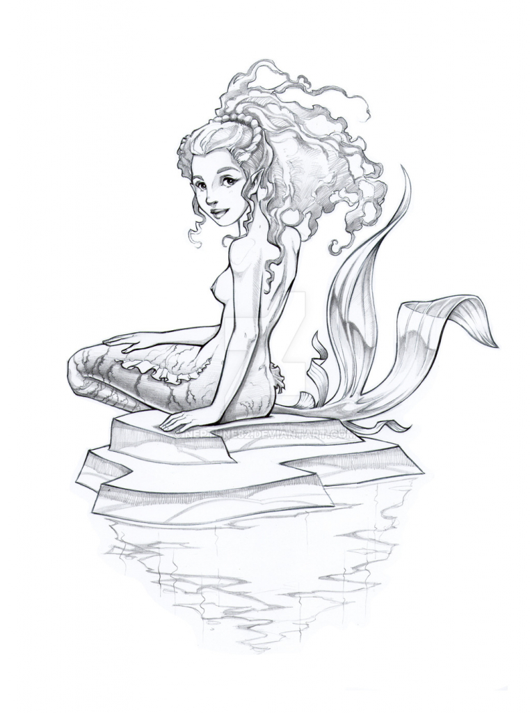 762x1024 Beautiful Mermaid Drawing How To Draw A Mermaid Girl Mermaid Girl