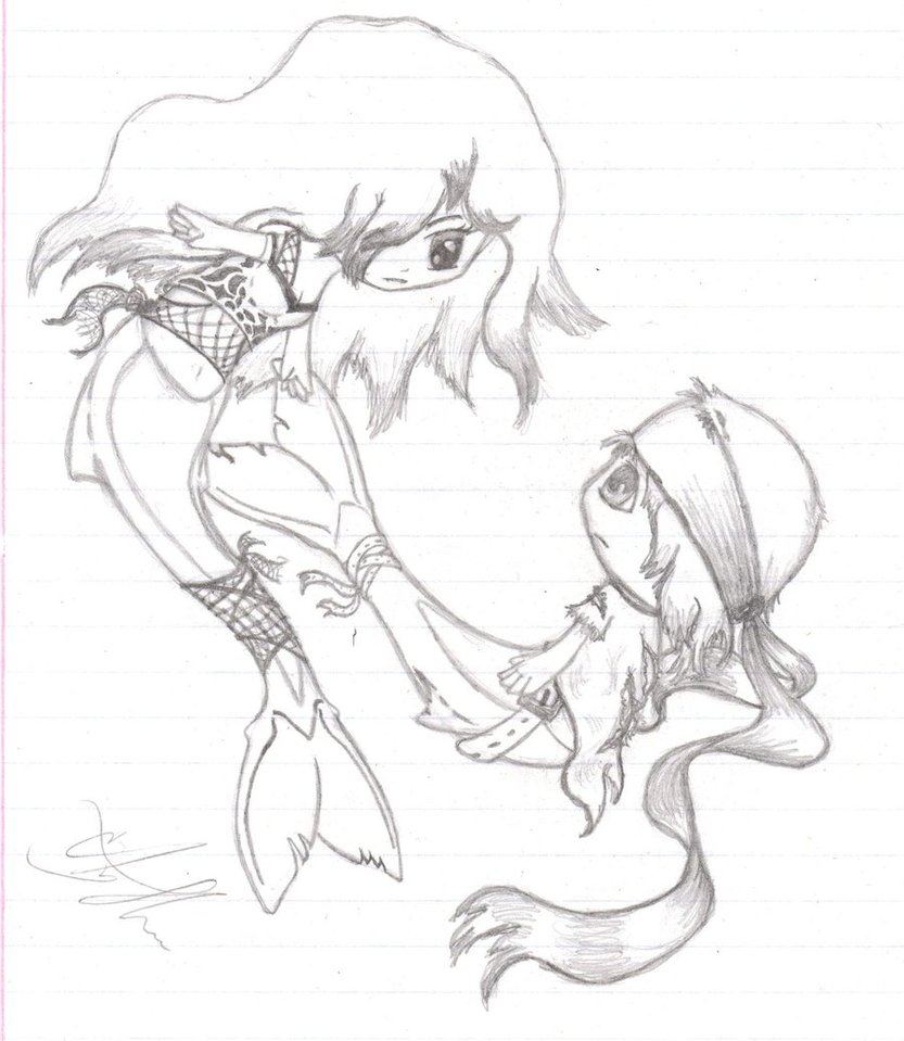 833x959 Chibi Mermaid And Merman Shark Form By Piratedragon0402