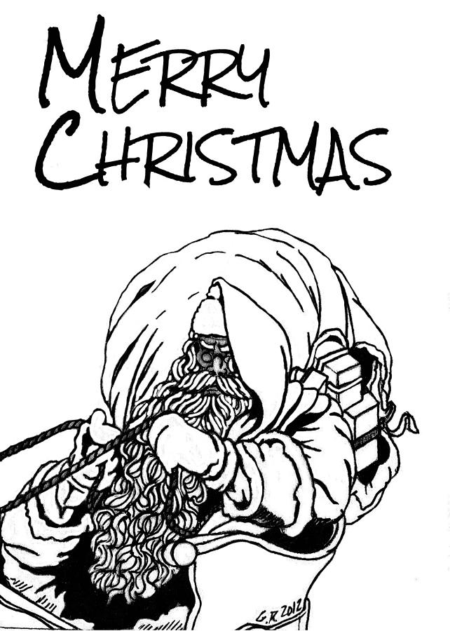 642x900 Merry Christmas Drawing By Gomer Robinson