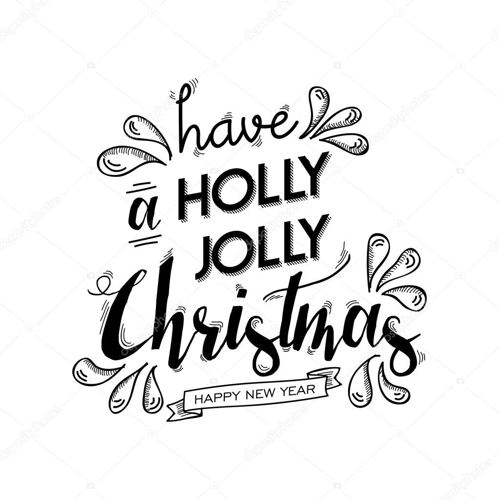 1021x1023 Merry Christmas And Happy New Year Lettering Art Stock Vector