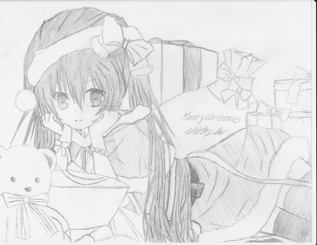 1024x791 Hatsune Miku Merry Christmas By Fadelesswolf