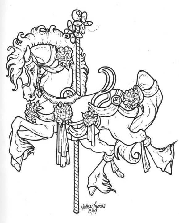 580x720 Merry Go Round Coloring Pages