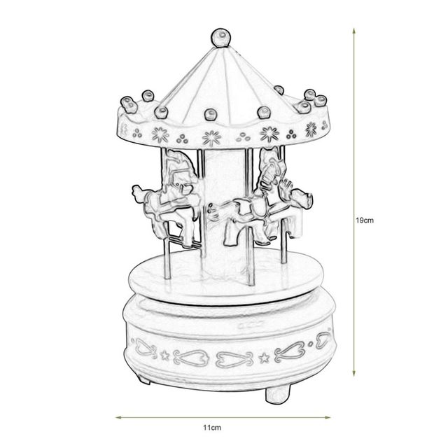 640x640 Online Shop Merry Go Round Wooden Music Box Toy Child Baby Game