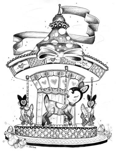 377x500 Vector Hand Drawn Merry Go Round