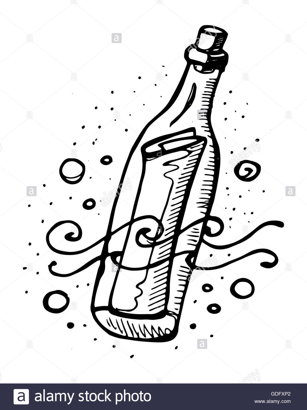 1040x1390 Hand Drawn Vector Illustration Or Drawing Of A Message In A Bottle