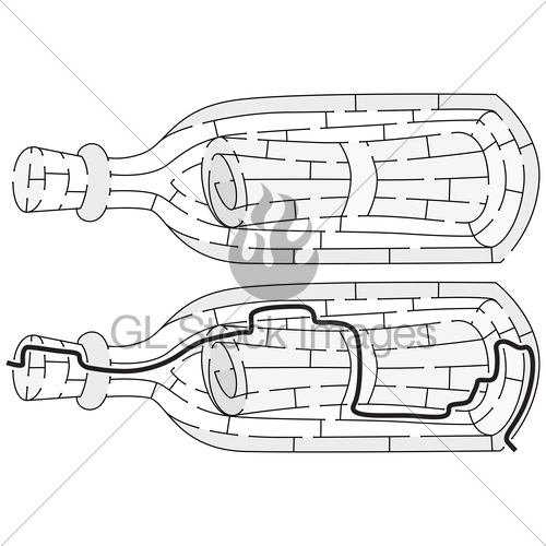 500x500 Message In An Bottle Maze Gl Stock Images
