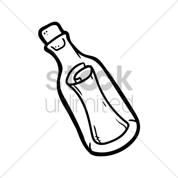 600x600 Message In A Bottle Vector Image