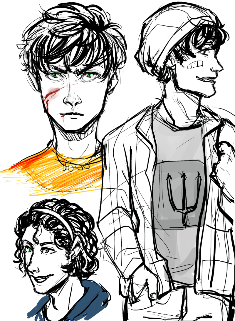 800x1091 Percy Sketches Ft Long Hairnd Beanies. Ok But,, Percy
