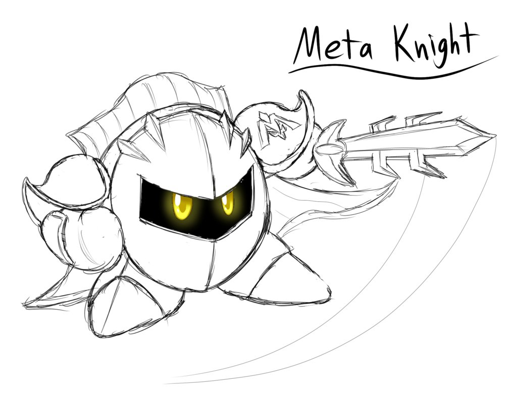 1000x799 Meta Knight Doodle By Evandamaster