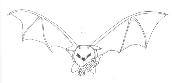 600x293 Meta Knight Drawing By Shadowzenji