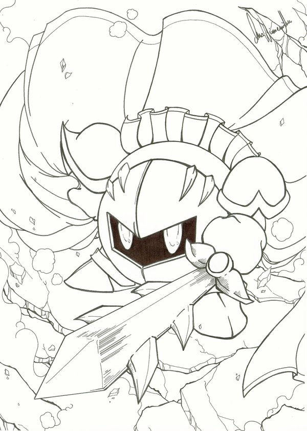 600x844 Fighting Meta Knight Lineart By Agenthisui