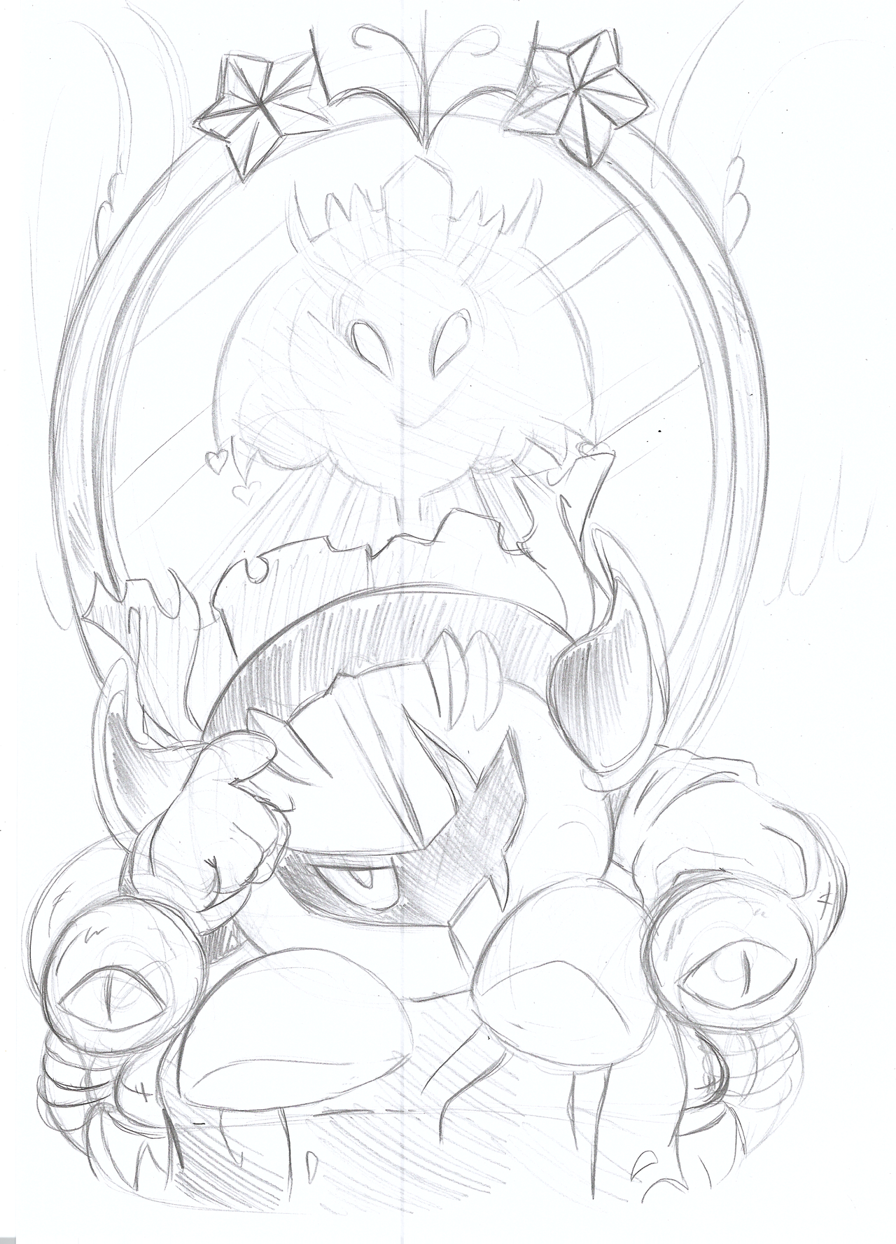 1280x1776 Sketch Reqest Dark Meta Knight By Theakanemnon