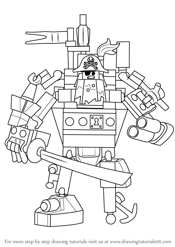 598x844 Learn How To Draw Metalbeard From The Lego Movie (The Lego Movie