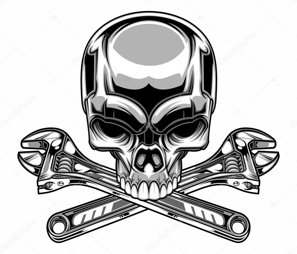 1023x875 Metallic Skull Stock Vector Guntariana