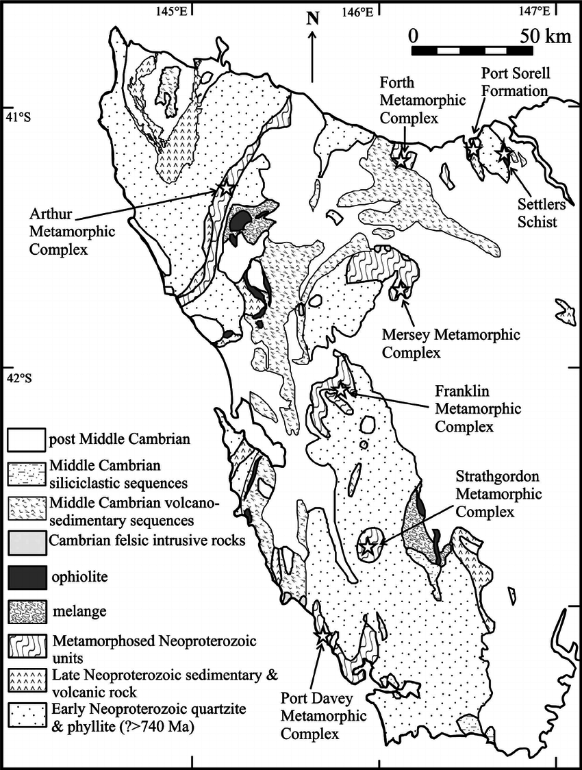 850x1124 Tasmania Location Of Metamorphic Rocks.
